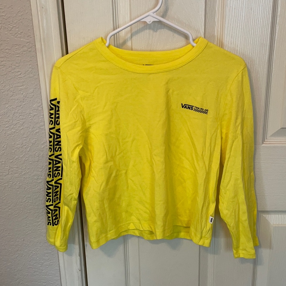 Vans bright yellow long sleeve crop top